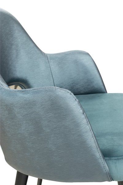 Polsterstuhl Gastronomie Sona 200 Arm: Beizton:Schwarz / Bezug Sitz: Riviera-87 / Bezug Rücken: Mercader bambu oltramare_Armlehne