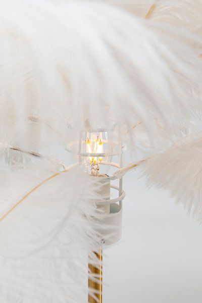 Tischleuchte Feather Palm Weiß 60cm