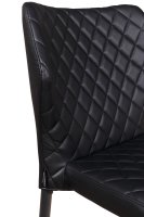 Vorschau: Gepolsterter Gastronomiestuhl Loras-ST Black mit Rautensteppung und schwarzem Aluminiumgestell Vorschau: Gepolsterter Gastronomiestuhl Loras-ST Black mit Rautensteppung und schwarzem Aluminiumgestell