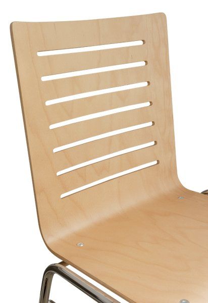 Konferenzstuhl Eruno-400, verchromtem Metallgestell, stapelbar Detailansicht Rücken-Fräsung