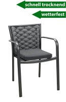 Vorschau: Stapelbarer Outdoor-Stuhl Bentio Grey mit Rope-Rückenlehne und Sitzkissen für Gastronomie Vorschau: Stapelbarer Outdoor-Stuhl Bentio Grey mit Rope-Rückenlehne und Sitzkissen für Gastronomie