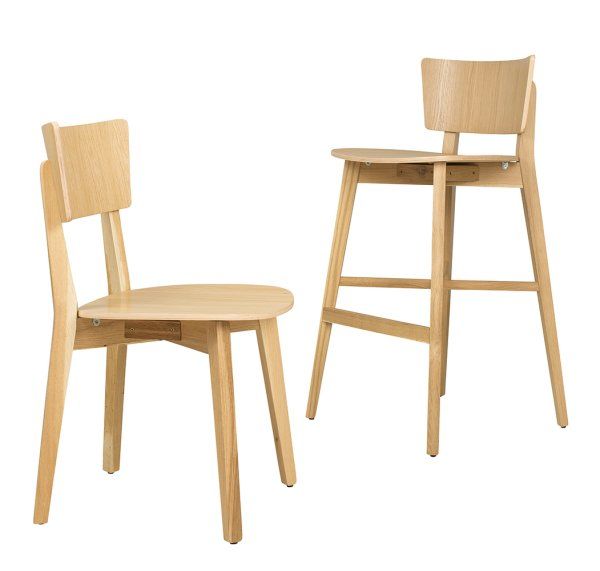 Barhocker Dimoni-Bar aus Eichenholz, Sitzhöhe 74 cm, für Gastronomie & Hotel