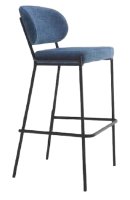 Gepolsterter Barhocker mit Metallgestell und ergonomischem Rücken, Modell Cina-Bar-8090-VP Gepolsterter Barhocker mit Metallgestell und ergonomischem Rücken, Modell Cina-Bar-8090-VP