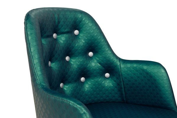 Polsterstuhl Gastronomie Sona-300-Arm, Beizton: Schwarz | Bezug: KB-ATN-500x5000 | Bezug Knöpfe: KB-ATN-500x50_Detailansicht Knöpfe06