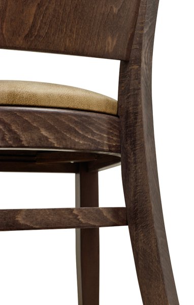 Holzstuhl Saravo-P Wildeiche mit gepolstertem Sitz und ergonomischer Rückenlehne