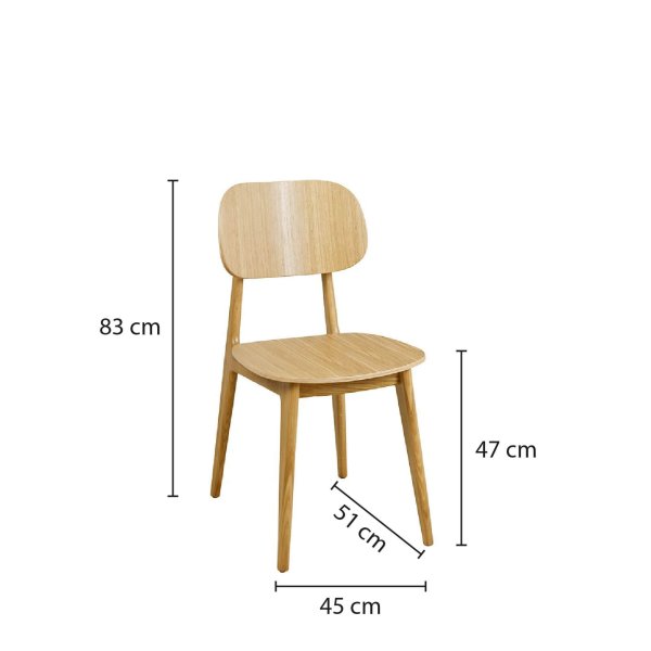 Gastronomiestuhl Cumpo-H mit ergonomischer Sitzfläche aus Eiche für Restaurants und öffentliche Einrichtungen