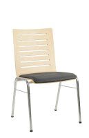 Vorschau: Konferenzstuhl Eruno-410 mit Sitzpolster, verchromtem Metallgestell, stapelbar Frontansicht Vorschau: Konferenzstuhl Eruno-410 mit Sitzpolster, verchromtem Metallgestell, stapelbar Frontansicht