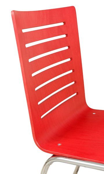 Konferenzstuhl Eruno-400, verchromtem Metallgestell, stapelbar Beizton: MAQ (auf Anfrage) Detailansicht Rücken-Fräsung