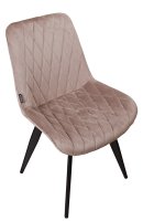 Vorschau: Polsterstuhl Rombo Light Brown – Schalenstuhl mit Rautensteppung und schwarzem Metallgestell für Gastronomie Seitliche Ansicht Vorschau: Polsterstuhl Rombo Light Brown – Schalenstuhl mit Rautensteppung und schwarzem Metallgestell für Gastronomie Seitliche Ansicht