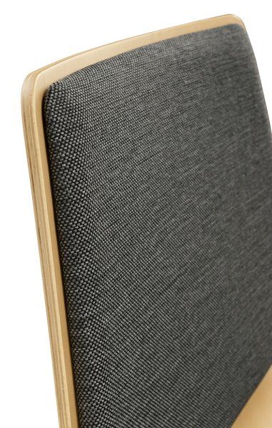 Konferenzstuhl Eruno-220 mit Sitz und Rückenpolster, verchromtem Metallgestell, stapelbar Braun Detailansicht Rückenpolster