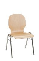 Konferenzstuhl Eruno-700 mit ergonomischer Buchenholzschale und verchromtem Gestell, stapelbar Konferenzstuhl Eruno-700 mit ergonomischer Buchenholzschale und verchromtem Gestell, stapelbar