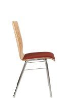 Vorschau: Konferenzstuhl Eruno-510 mit rotem Sitzpolster, verchromtem Metallgestell, stapelbar Seitenansicht Vorschau: Konferenzstuhl Eruno-510 mit rotem Sitzpolster, verchromtem Metallgestell, stapelbar Seitenansicht