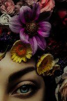 Bild Glas Flower Art Lady 120 x 120 cm Bild Glas Flower Art Lady 120 x 120 cm