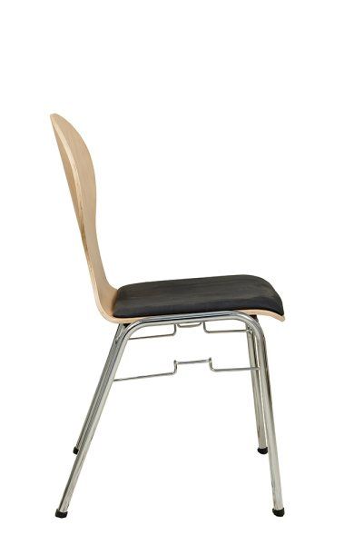 Konferenzstuhl Eruno-110 mit Sitzpolster, verchromtem Metallgestell, stapelbar Beizton: Buche natur | Kosa-7