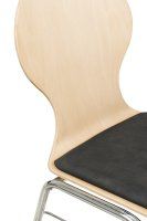 Vorschau: Konferenzstuhl Eruno-110 mit Sitzpolster, verchromtem Metallgestell, stapelbar Beizton: Buche natur | Kosa-7 Detailansicht Sitzfläche Vorschau: Konferenzstuhl Eruno-110 mit Sitzpolster, verchromtem Metallgestell, stapelbar Beizton: Buche natur | Kosa-7 Detailansicht Sitzfläche