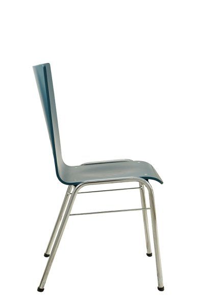 Konferenzstuhl Eruno-300 Buche natur, verchromtem Metallgestell, stapelbar Beizton: AZ3 (auf Anfrage) Seitenansicht