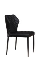 Vorschau: Gepolsterter Gastronomiestuhl Loras-ST Black mit Rautensteppung und schwarzem Aluminiumgestell Vorschau: Gepolsterter Gastronomiestuhl Loras-ST Black mit Rautensteppung und schwarzem Aluminiumgestell