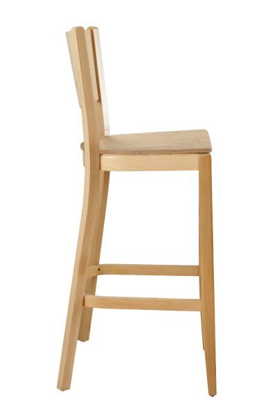 Klassischer Barhocker aus Buchenholz in hellem Beizton Buche natur