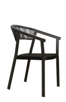 Sponto Duotone Grey Terrassenstuhl mit grauem Alugestell, Kunststoff-Geflecht & Textilen-Rückenlehne Sponto Duotone Grey Terrassenstuhl mit grauem Alugestell, Kunststoff-Geflecht & Textilen-Rückenlehne