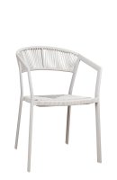 Sponto-X Greige Outdoorstuhl mit pflegeleichtem Kunststoffgeflecht und Greige-Gestell – Seitenansicht Sponto-X Greige Outdoorstuhl mit pflegeleichtem Kunststoffgeflecht und Greige-Gestell – Seitenansicht