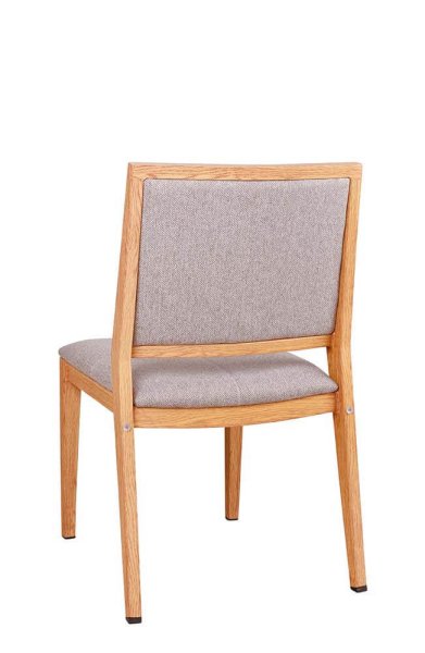 Stapelbarer Bankettstuhl Tirano mit Polsterung und Holzoptik-Gestell