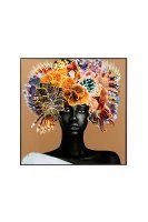 Gerahmtes Bild Flower Hair 120 x 120 cm Gerahmtes Bild Flower Hair 120 x 120 cm
