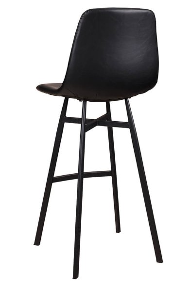 „Polsterbarhocker Jones-Bar mit schwarzem Kunstleder und anthrazitfarbenem Aluminiumgestell“
