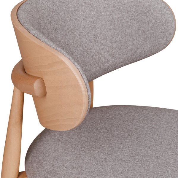 Gepolsterter Holzstuhl Makaro aus Buchenholz für Gastronomie