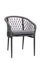 Romiana Terrassenstuhl mit Aluminiumgestell, Kunststoff-Geflecht und komfortablem Sitzkissen für den Gastronomiebereich Romiana Terrassenstuhl mit Aluminiumgestell, Kunststoff-Geflecht und komfortablem Sitzkissen für den Gastronomiebereich