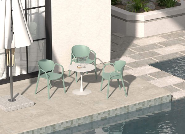 Kunststoffstuhl FOMA-1800 Cold Blue