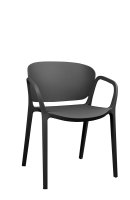 Schwarzer Kunststoffstuhl FOMA-1800 für Gastronomie, stapelbar und wetterfest Schwarzer Kunststoffstuhl FOMA-1800 für Gastronomie, stapelbar und wetterfest