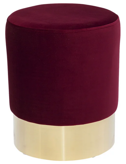 Hocker Cherry Bordeaux Brass Ø 35 cm