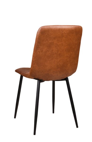 Polsterstuhl Derri Toreador-105 – brauner Stuhl mit Kassettensteppung und schwarzem Metallgestell