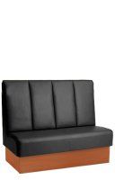 Vorschau: Gastrositzbank mit Sockel in dunklem Kunstleder Vorschau: Gastrositzbank mit Sockel in dunklem Kunstleder