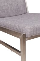 Vorschau: Bankettstuhl Arano mit Metallgestell und grauer Polsterung, stapelbar Vorschau: Bankettstuhl Arano mit Metallgestell und grauer Polsterung, stapelbar