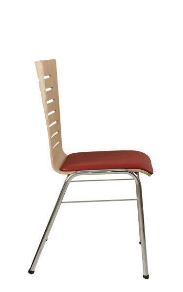 Konferenzstuhl Eruno-410 mit Sitzpolster, verchromtem Metallgestell, stapelbar Seitenansicht