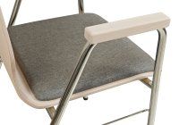 Vorschau: Beizton: Kastelleiche | Bezug: Lux 5Konferenzstuhl Eruno-210-A50 mit Polstersitz, Holzlehne, Armlehnen und verchromtem Gestell Detailansciht Sitzfläche Vorschau: Beizton: Kastelleiche | Bezug: Lux 5Konferenzstuhl Eruno-210-A50 mit Polstersitz, Holzlehne, Armlehnen und verchromtem Gestell Detailansciht Sitzfläche