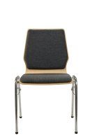 Vorschau: Konferenzstuhl Eruno-220 mit Sitz und Rückenpolster, verchromtem Metallgestell, stapelbar Braun Frontansicht Vorschau: Konferenzstuhl Eruno-220 mit Sitz und Rückenpolster, verchromtem Metallgestell, stapelbar Braun Frontansicht