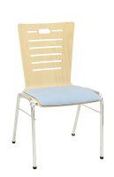 Vorschau: Konferenzstuhl Eruno-612 mit Sitzpolster, verchromtem Metallgestell, stapelbar Frontansicht Vorschau: Konferenzstuhl Eruno-612 mit Sitzpolster, verchromtem Metallgestell, stapelbar Frontansicht