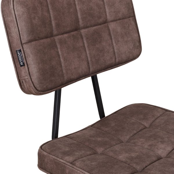 Polsterbarhocker Lucca-Bar Brown mit Metallgestell für Gastronomie