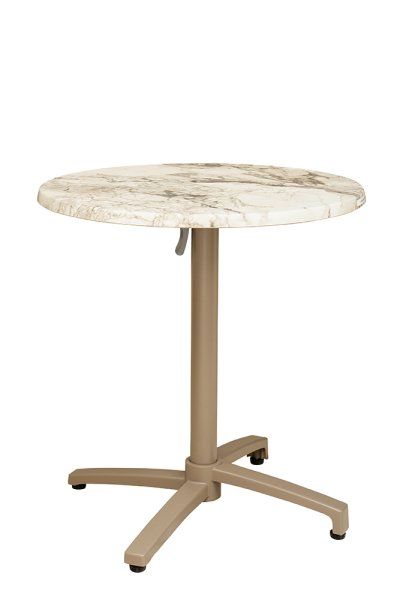 Nora-Clap-Taupe mit Tischplatte Werzalit im Dekor Marmor Almería