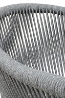 Vorschau: Ramila-RR Light Grey Terrassenstuhl mit beigem Aluminiumgestell und Textilen-Rücken, stapelbar und wetterfest für Gastronomie Detailansicht Geflecht Vorschau: Ramila-RR Light Grey Terrassenstuhl mit beigem Aluminiumgestell und Textilen-Rücken, stapelbar und wetterfest für Gastronomie Detailansicht Geflecht