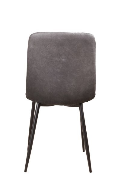 Polsterstuhl Derri Yuma-16 – ein Stuhl mit quadratischer Steppung und schwarzem Metallgestell für Gastronomie Rückansicht