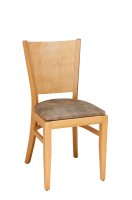 Gepolsterter Holzstuhl Saravo-P mit ergonomischer Rückenlehne aus Buche dunkel – Ansicht vorne, geeignet für Gastronomie Gepolsterter Holzstuhl Saravo-P mit ergonomischer Rückenlehne aus Buche dunkel – Ansicht vorne, geeignet für Gastronomie