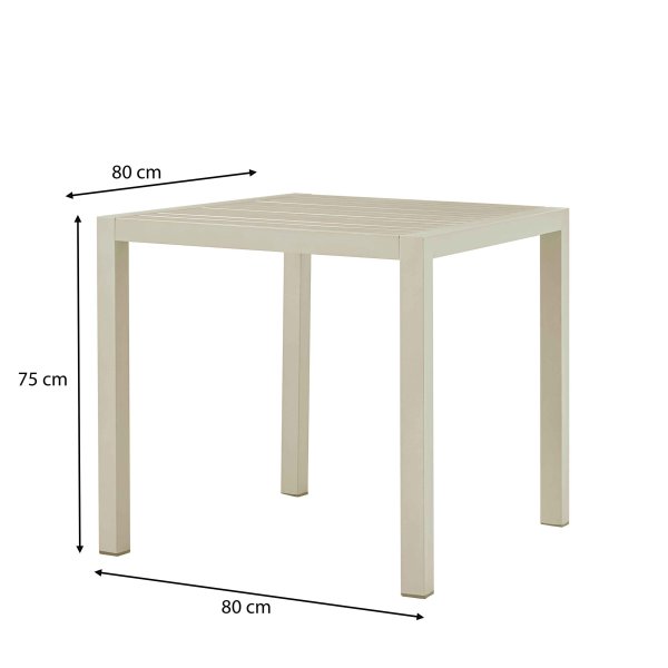 Outdoortisch Cordone Alu 80 Greige