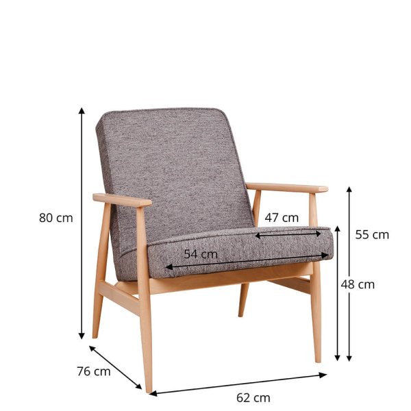 Loungesessel Valara aus Buchenholz mit gepolsterter Sitzfläche