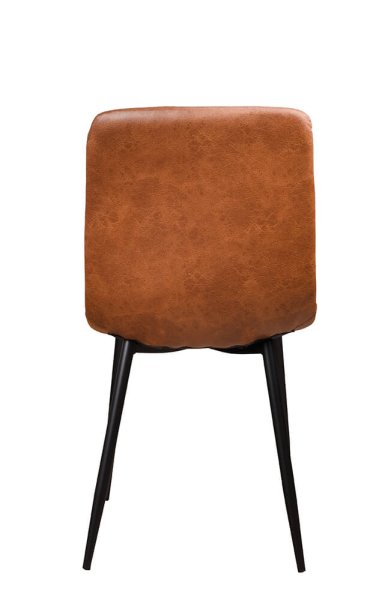 Polsterstuhl Derri Toreador-105 – brauner Stuhl mit Kassettensteppung und schwarzem Metallgestell