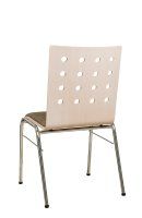 Vorschau: Konferenzstuhl Eruno-510 mit rotem Sitzpolster, verchromtem Metallgestell, stapelbar Beizton: Kastelleiche | Bezug: Bulus 14 Rückansicht Vorschau: Konferenzstuhl Eruno-510 mit rotem Sitzpolster, verchromtem Metallgestell, stapelbar Beizton: Kastelleiche | Bezug: Bulus 14 Rückansicht