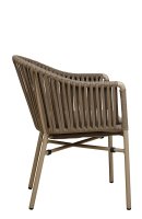 Vorschau: Ramila-48 Brown Terrassenstuhl mit beigem Aluminiumgestell und Textilen-Rücken, stapelbar und wetterfest für Gastronomie Seitenansicht Vorschau: Ramila-48 Brown Terrassenstuhl mit beigem Aluminiumgestell und Textilen-Rücken, stapelbar und wetterfest für Gastronomie Seitenansicht