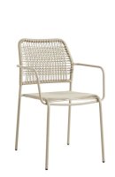 Outdoorstuhl Cordone Greige mit Stahlgestell und naturfarbenem Kunststoffgeflecht für den Außenbereich Outdoorstuhl Cordone Greige mit Stahlgestell und naturfarbenem Kunststoffgeflecht für den Außenbereich